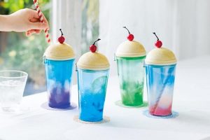 Vividly colored cute ice cream float that you can’t drink!
