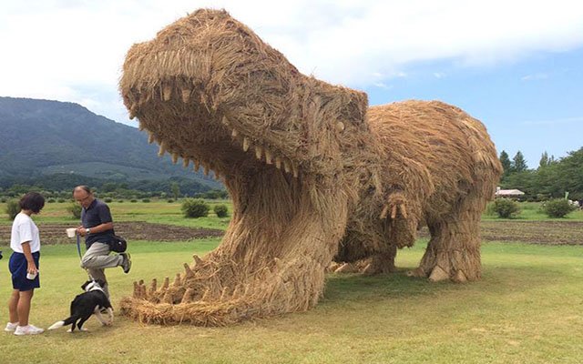 Not Your Average Scarecrow! Straw-Art Dinosaurs Are Rampaging In Niigata!