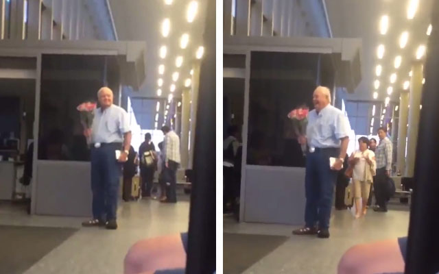 [VIDEO] Love That This Elderly Man Showed At The Airport Is Touching The Hearts Of Many