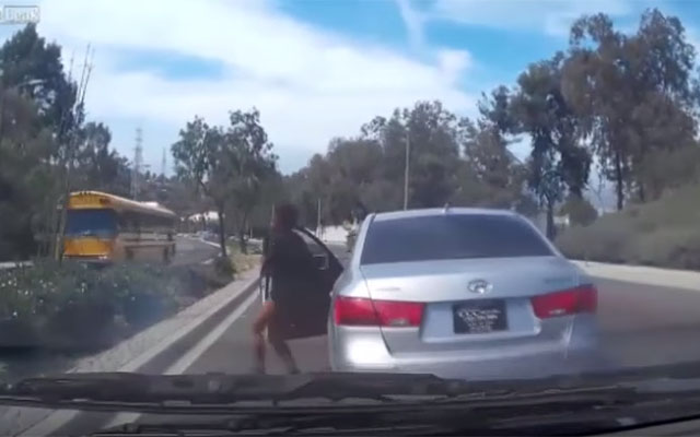 [VIDEO] What The… This Woman Just Abandons Her Car And The Car Moves On Causing Chaos!
