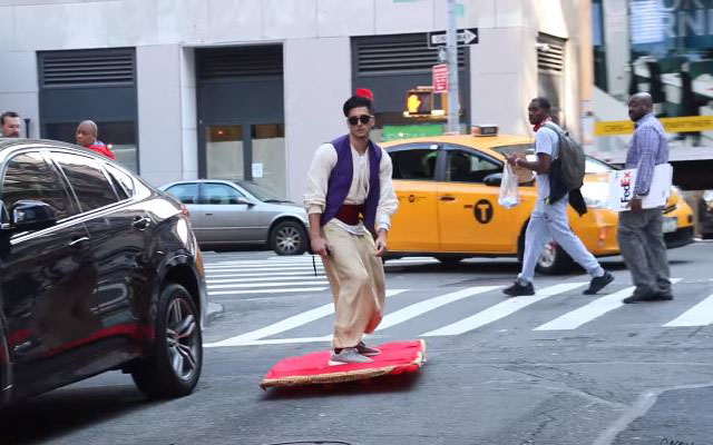 Aladdin In Real Life: Magic Carpet Ride Prank Through NYC