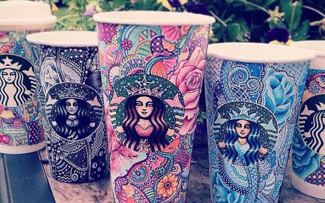 Self-Taught Artist Turns Starbucks Cups Into Vibrant Masterpieces