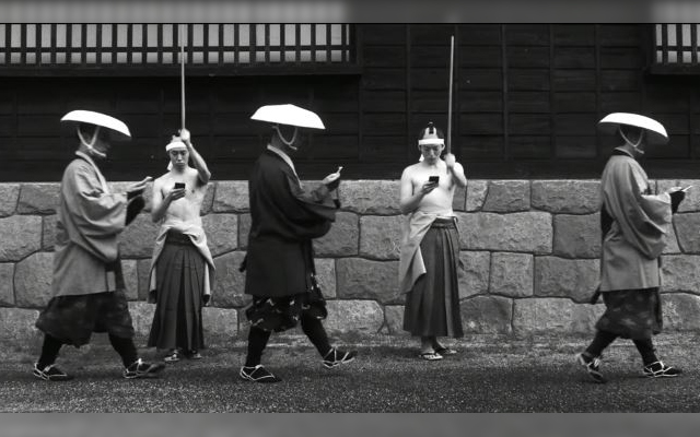 Samurai Smartphone Parade:  Japan Replaces Swords With Phones To Hilariously Teach Us Safety