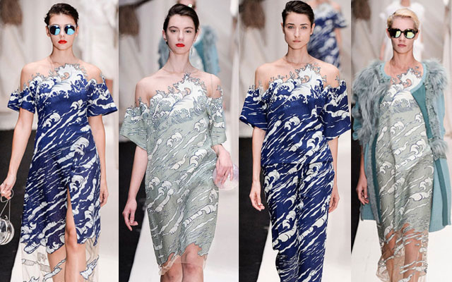 Splash Of Fashion:  Ukiyo-E Woodblock Print Designs As Inspired Dresses
