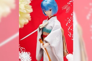 Rei From Evangelion Wears Kimono With A Japanese Sword