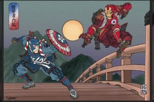 Ukiyo-e Rendition Of Civil War Puts A Samurai Twist On Captain America And Iron Man