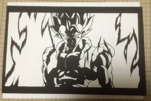 Dragon Ball Power Level Still Remains High In Black And White Knife Cutout