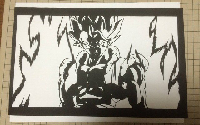 Dragon Ball Power Level Still Remains High In Black And White Knife Cutout