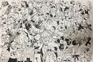 Japanese Fan Art Gathers A Bunch Of BALD Anime Characters Onto A Single Canvas