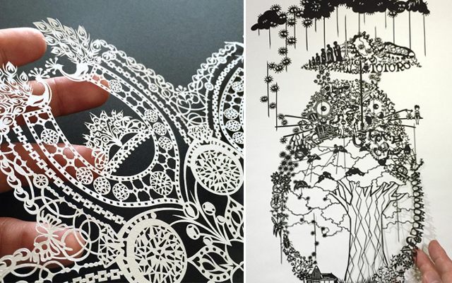 Japanese Paper Cutting Artist Creates Magic With Just A Knife And His Creativity