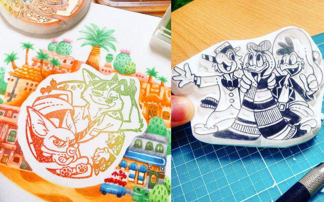 Stamp Artist Carves Incredibly Detailed Map Of The Entire Tokyo Disneyland Park