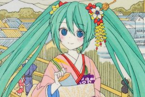 Hatsune Miku Reimagined As Edo Kimono Girl In Traditional Ukiyo-e Painting