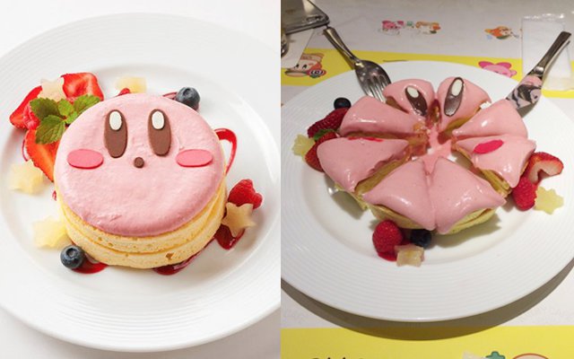 Kirby Cafe Serves Kirby Fluffy Pancakes, But Once You Cut Into It…