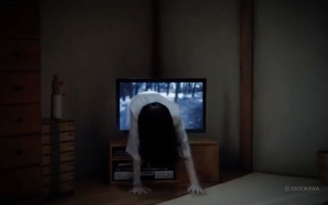Sadako Fails At Multiple Attempts To Crawl Out Of The TV Screen In Snickers Commercial