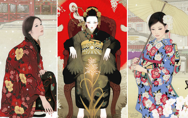 Beautiful Women In Kimono Grace The Breathtaking Artwork Of Miki Katoh