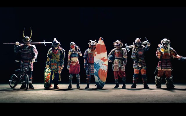 Seven Samurai In Full Armor Show Off Extreme Sports Skills In Kick Ass Cup Noodle Commercial