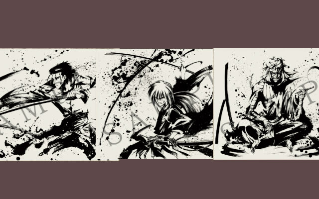Japanese Sumi-e Artist Brings Rurouni Kenshin Characters To Life With Brilliant Ink Paintings