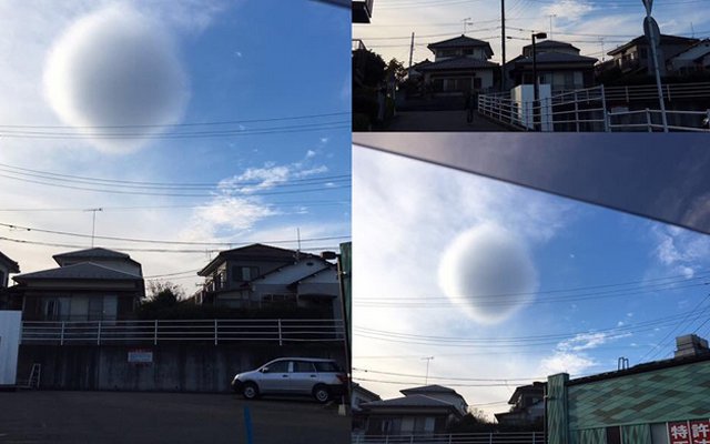 Japanese Twitter Captures Mysterious Spherical Cloud Floating In The Sky Of Kanagawa