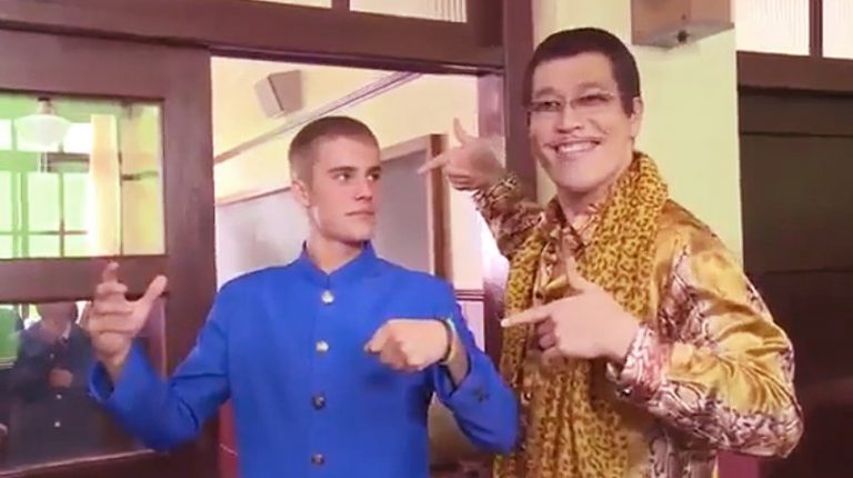 Justin Bieber Teams Up With PPAP Singer For Japanese Cell Phone Commercial