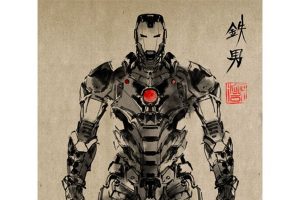 Traditional Japanese Ink Wash Iron Man Is Here To Save The Future And Ancient Past