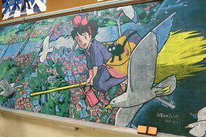 Art Teacher Treats Graduating Students To Amazing Studio Ghibli Chalkboard Art