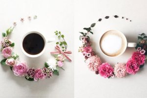 Gorgeous Coffee And Flower Compositions Bring Art To The Coffee Table