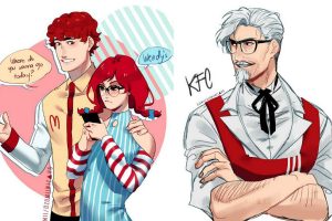 Artist Turns Fast Food Chain Mascots Into Anime Characters