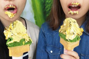 Try Gold Leaf-Covered Matcha Gelatos For A Lavish Spin To Your Usual Ice Cream Cone