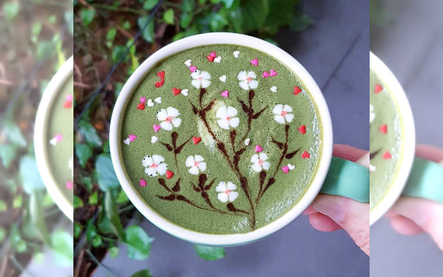 Singaporean Barista Creates Stunning Latte Art On Matcha And Sakura-Flavored Drinks