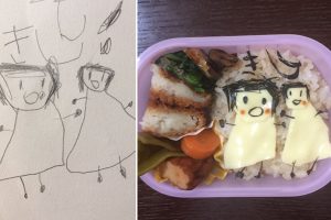 Daughter Asks Dad To Turn Her Drawings Into Adorably Unique Character Bentos
