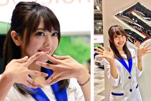 Cute Tokyo Motor Show Model Goes Viral By Making Suzuki “S” Logo With Her Fingers