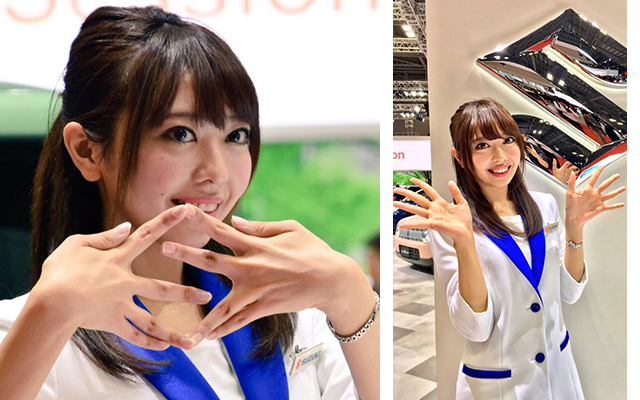 Cute Tokyo Motor Show Model Goes Viral By Making Suzuki “S” Logo With Her Fingers