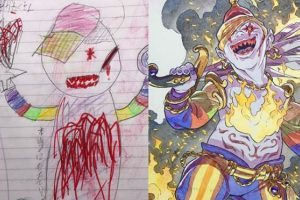 [Update] Professional Anime Artist Turns His Sons’ Sketches Into Amazing Anime Characters