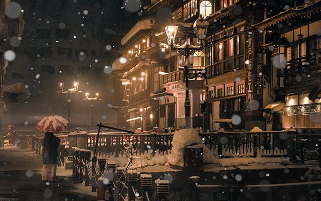 Japanese Hot Springs Town With Taisho Era Charm Is An Otherworldly Winter Wonderland