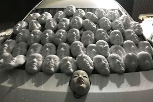 Japanese Creepy Snow Prank On Parent’s Car Is Straight Out Of A Horror Movie