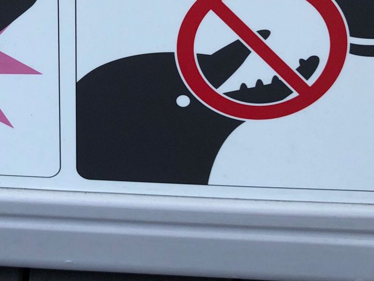 Hilarious “Don’t feed the dolphins” sign in Shikoku is fishy for the wrong reasons