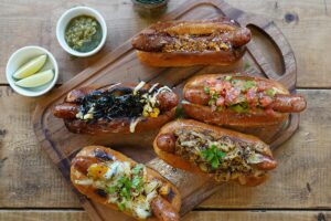 The classic hot dog is elevated to a luxurious, indulgent dish at BABY HOTDOG CAFE in Shibuya