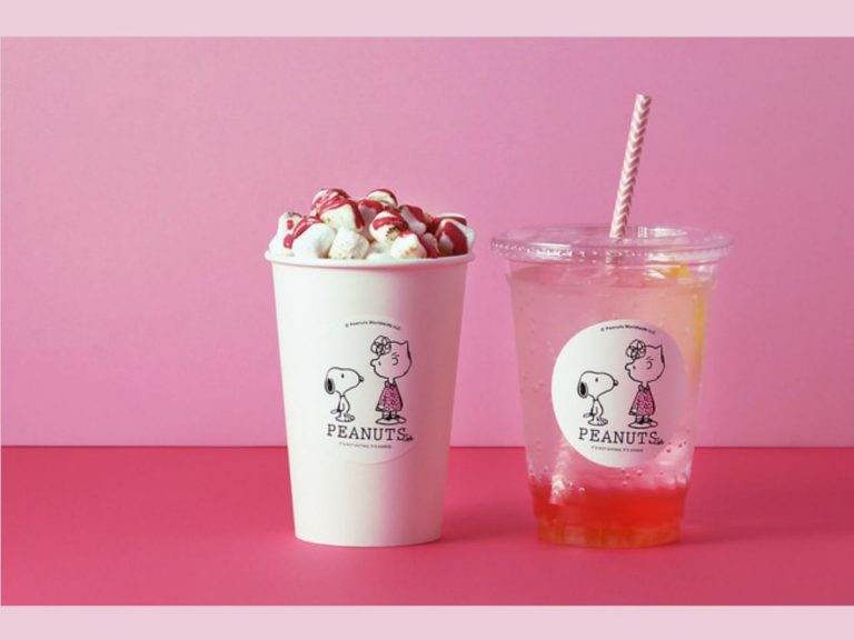 Snoopy Spring Beverages| Sakura Drinks now on sale at Peanuts Cafe Nakameguro