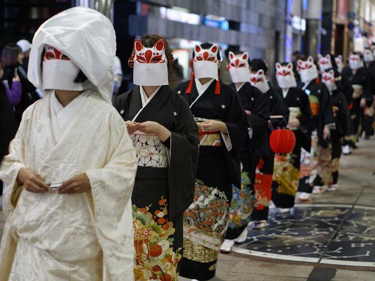 A mysterious “Fox Wedding” procession appears in a Japanese city on Halloween night