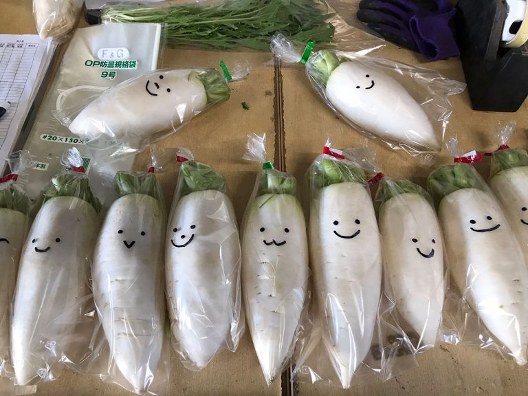 Japanese agricultural company has a serious reason to put a smile on their daikon radishes