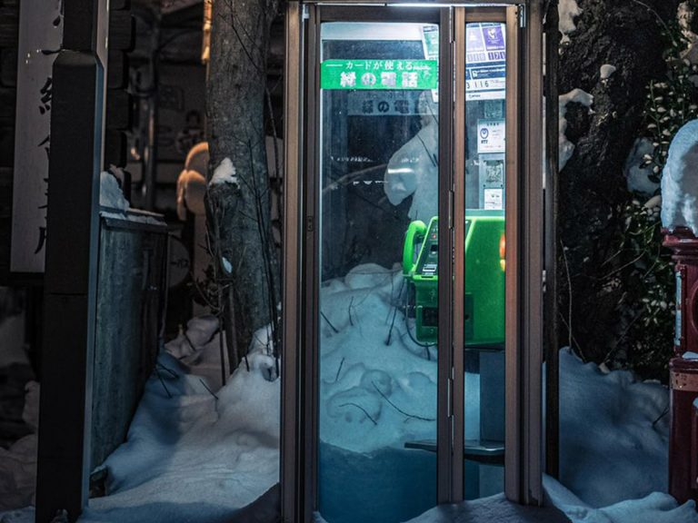 Traditional craft phone booth gives Twitter user scare on snowy night in Japan