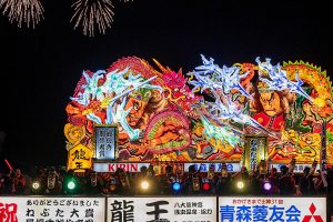 Japan’s spectacular nebuta lantern floats make long-awaited return to festival under brilliant fireworks show