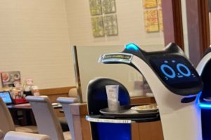 Japan’s cat robot waiters keep getting in fights with each other at family restaurants