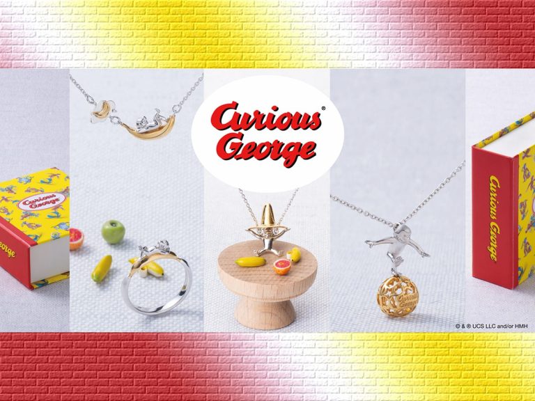 Curious George gets playful yet sophisticated sterling silver necklaces and ring