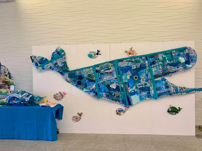 Marine litter from Enoshima Beach recycled in “SDGs art exhibition” and kids’ workshop