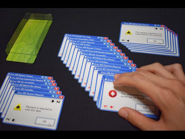 Vent frustrations or make memes with these “Error Playing Cards” from creator Monyaizumi