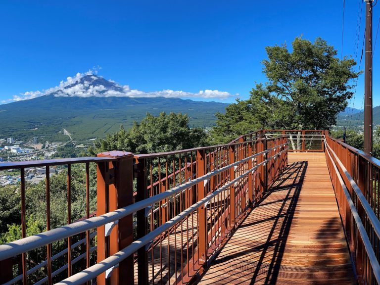 Test your courage on this suspended viewing platform of Mt. Fuji and Kawaguchiko