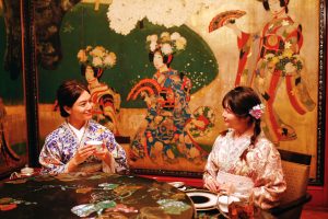Enjoy lunch or afternoon tea in a vintage kimono with Taisho Roman plan at Hotel Gajoen