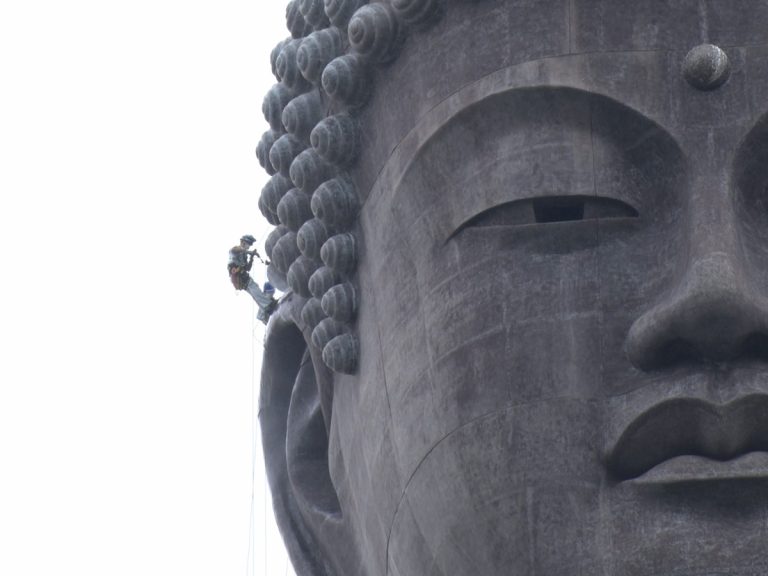 The challenge of cleaning Japan’s tallest statue; the Ushiku Daibutsu