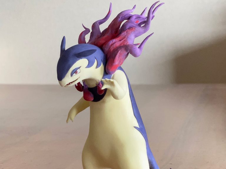 Totally dope Hisuian Typhlosion captured in a clay statue by artist Maggyo Satou